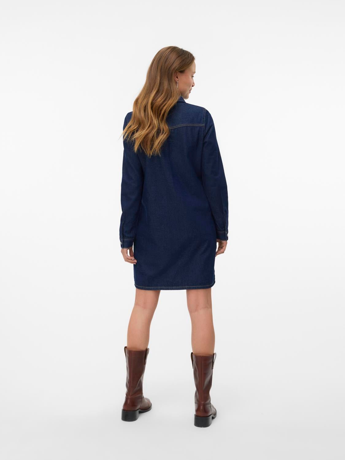 VMJENNIE Short Dress - Dark Blue Denim - VERO MODA & VILA Bergvik